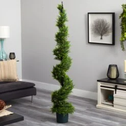6’ Cypress Spiral Topiary Artificial Tree 8 6’ Cypress Spiral Topiary Artificial Tree -Artificial Flowers Sale artificial 6 cypress spiral topiary artificial tree nearly natural 214358