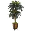 6’ Double Sago Palm Artificial Tree In Designer Planter -Artificial Flowers Sale artificial 6 double sago palm artificial tree in designer planter nearly natural 459259
