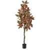 6’ Fall Magnolia Artificial Tree -Artificial Flowers Sale artificial 6 fall magnolia artificial tree nearly natural 916462