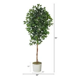 6’ Ficus Artificial Tree In White Tin Planter 7 6’ Ficus Artificial Tree In White Tin Planter -Artificial Flowers Sale artificial 6 ficus artificial tree in white tin planter nearly natural 381545