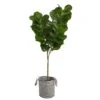 6’ Fiddle Leaf Fig Artificial Tree In Handmade Black And White Natural Jute And Cotton Planter -Artificial Flowers Sale artificial 6 fiddle leaf fig artificial tree in handmade black and white natural jute and cotton planter nearly natural 510269