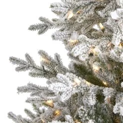 6’ Flocked Fraser Fir Artificial Christmas Tree With 500 Warm White Lights And 236 Bendable Branches -Artificial Flowers Sale artificial 6 flocked fraser fir artificial christmas tree with 500 warm white lights and 236 bendable branches nearly natural 115552