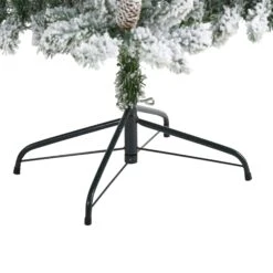 6’ Flocked Livingston Fir Artificial Christmas Tree With Pine Cones And 300 Clear Warm LED Lights -Artificial Flowers Sale artificial 6 flocked livingston fir artificial christmas tree with pine cones and 300 clear warm led lights nearly natural 341458