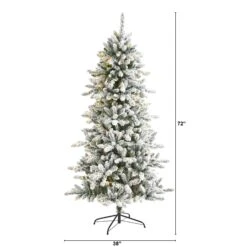 6’ Flocked Livingston Fir Artificial Christmas Tree With Pine Cones And 300 Clear Warm LED Lights -Artificial Flowers Sale artificial 6 flocked livingston fir artificial christmas tree with pine cones and 300 clear warm led lights nearly natural 412698