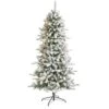 6’ Flocked Livingston Fir Artificial Christmas Tree With Pine Cones And 300 Clear Warm LED Lights -Artificial Flowers Sale artificial 6 flocked livingston fir artificial christmas tree with pine cones and 300 clear warm led lights nearly natural 483804