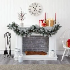 6’ Flocked Mixed Pine Artificial Christmas Garland With 50 LED Lights, Pine Cones And Berries 10 6’ Flocked Mixed Pine Artificial Christmas Garland With 50 LED Lights, Pine Cones And Berries -Artificial Flowers Sale artificial 6 flocked mixed pine artificial christmas garland with 50 led lights pine cones and berries nearly natural 213261