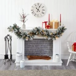 6’ Flocked Mixed Pine Artificial Christmas Garland With 50 LED Lights, Pine Cones And Berries 11 6’ Flocked Mixed Pine Artificial Christmas Garland With 50 LED Lights, Pine Cones And Berries -Artificial Flowers Sale artificial 6 flocked mixed pine artificial christmas garland with 50 led lights pine cones and berries nearly natural 579409