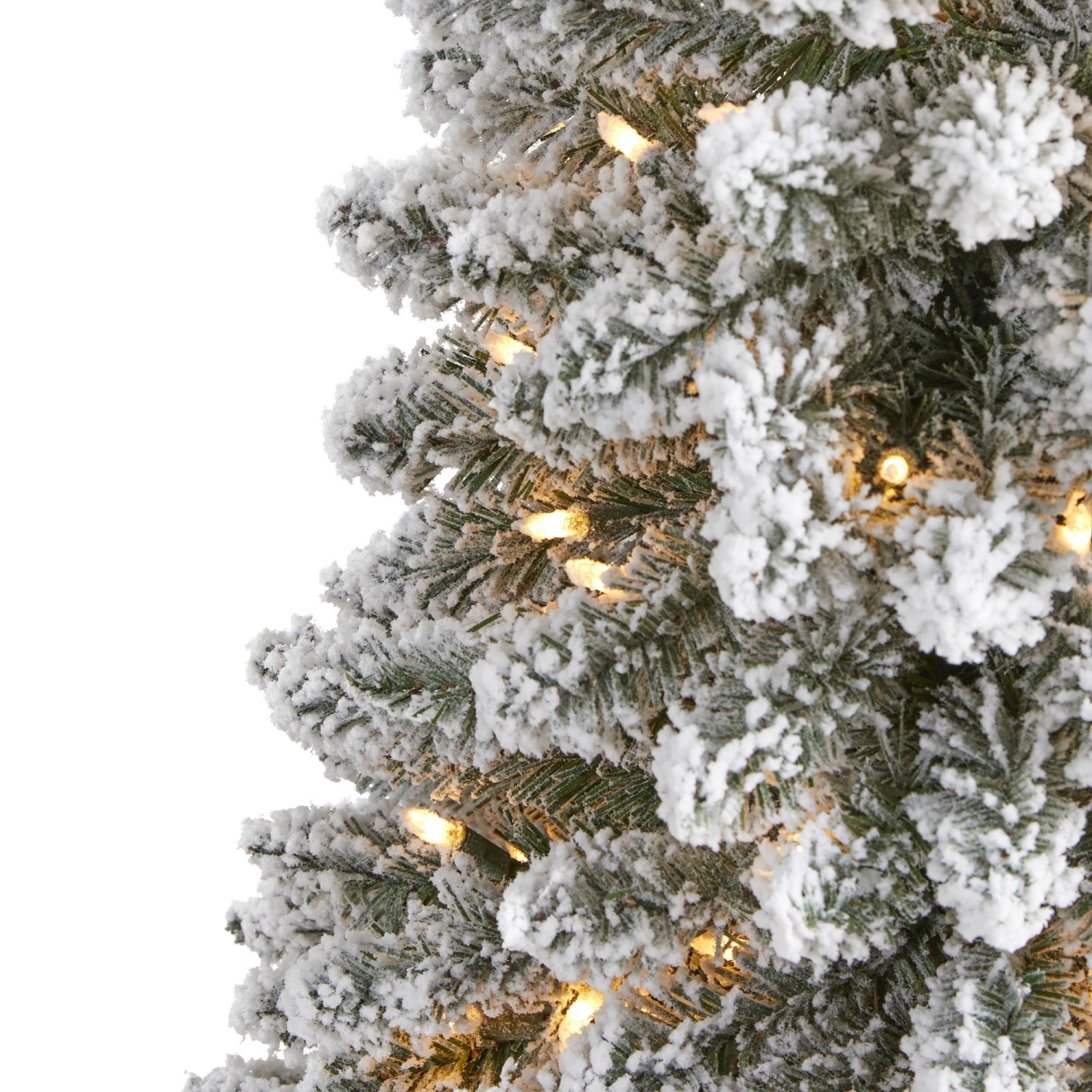 6’ Flocked Pencil Artificial Christmas Tree With 300 Clear Lights And 438 Bendable Branches 5 6’ Flocked Pencil Artificial Christmas Tree With 300 Clear Lights And 438 Bendable Branches - Image 3