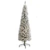 6’ Flocked Pencil Artificial Christmas Tree With 300 Clear Lights And 438 Bendable Branches -Artificial Flowers Sale artificial 6 flocked pencil artificial christmas tree with 300 clear lights and 438 bendable branches nearly natural 680900