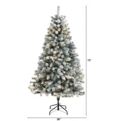 6' Flocked Rock Springs Spruce Artificial Christmas Tree With 250 Clear LED Lights 9 6' Flocked Rock Springs Spruce Artificial Christmas Tree With 250 Clear LED Lights -Artificial Flowers Sale artificial 6 flocked rock springs spruce artificial christmas tree with 250 clear led lights nearly natural 935535