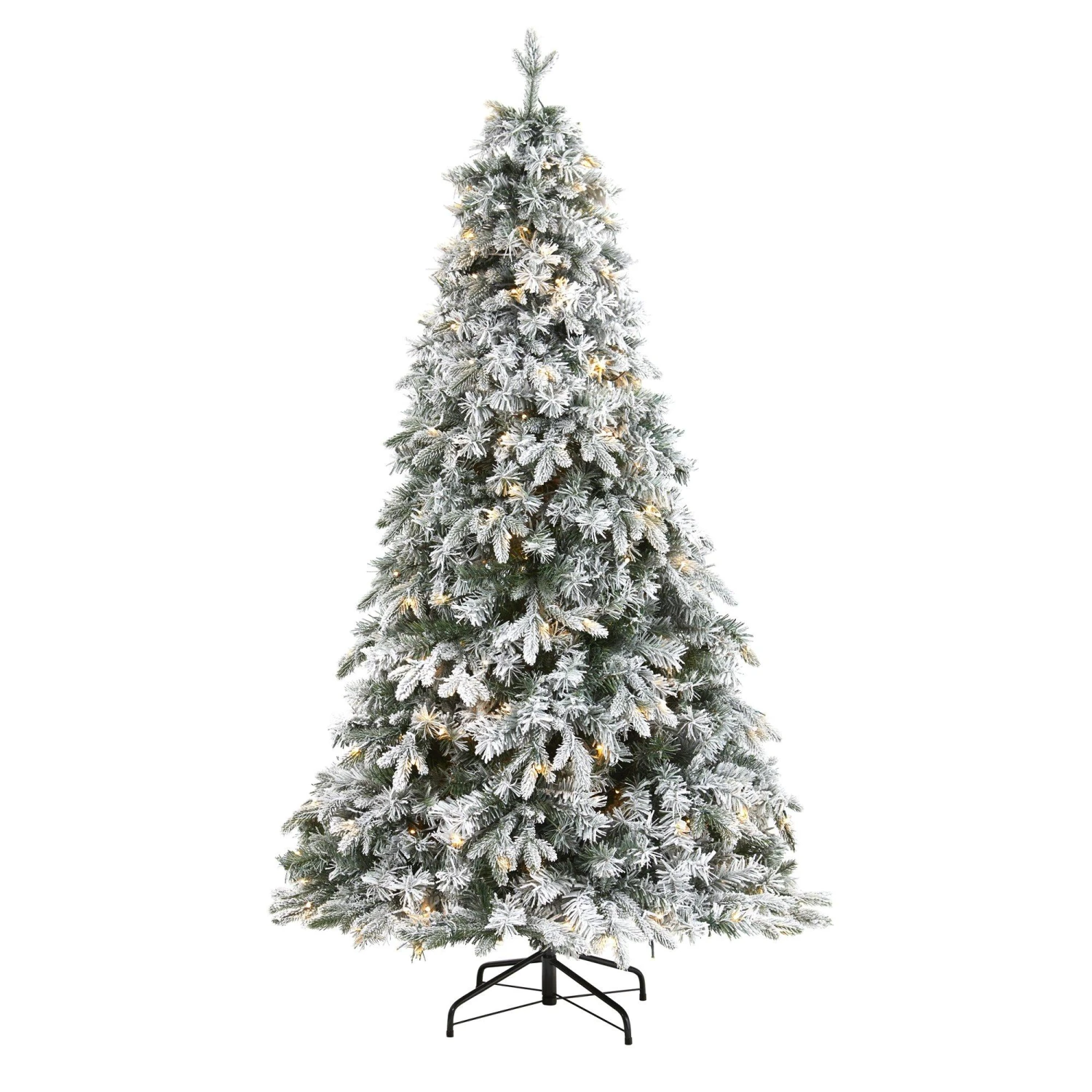 6' Flocked Vermont Mixed Pine Artificial Christmas Tree With 300 Clear LEDs Lights 3 6' Flocked Vermont Mixed Pine Artificial Christmas Tree With 300 Clear LEDs Lights