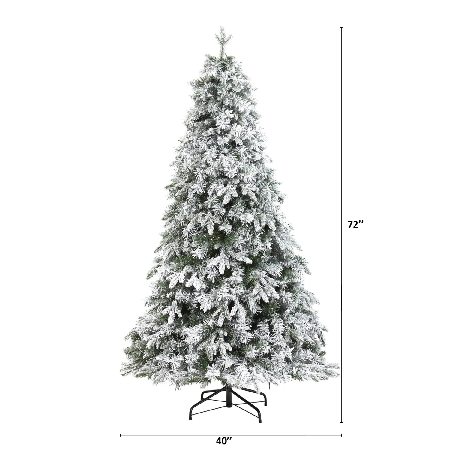6' Flocked Vermont Mixed Pine Artificial Christmas Tree With 300 Clear LEDs Lights 4 6' Flocked Vermont Mixed Pine Artificial Christmas Tree With 300 Clear LEDs Lights - Image 2
