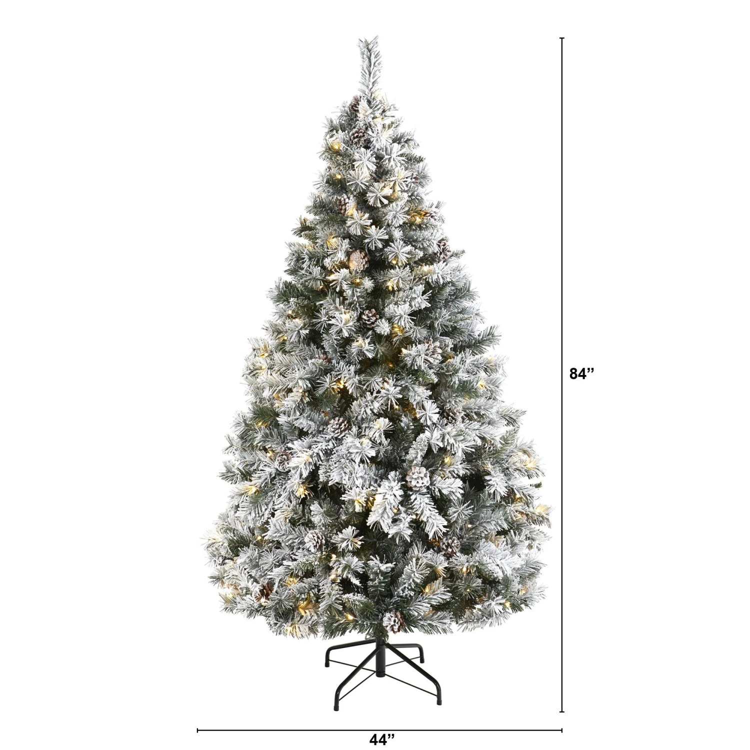 6' Flocked White River Mountain Pine Artificial Christmas Tree With Pinecones And 250 Clear LED Lights 4 6' Flocked White River Mountain Pine Artificial Christmas Tree With Pinecones And 250 Clear LED Lights - Image 2