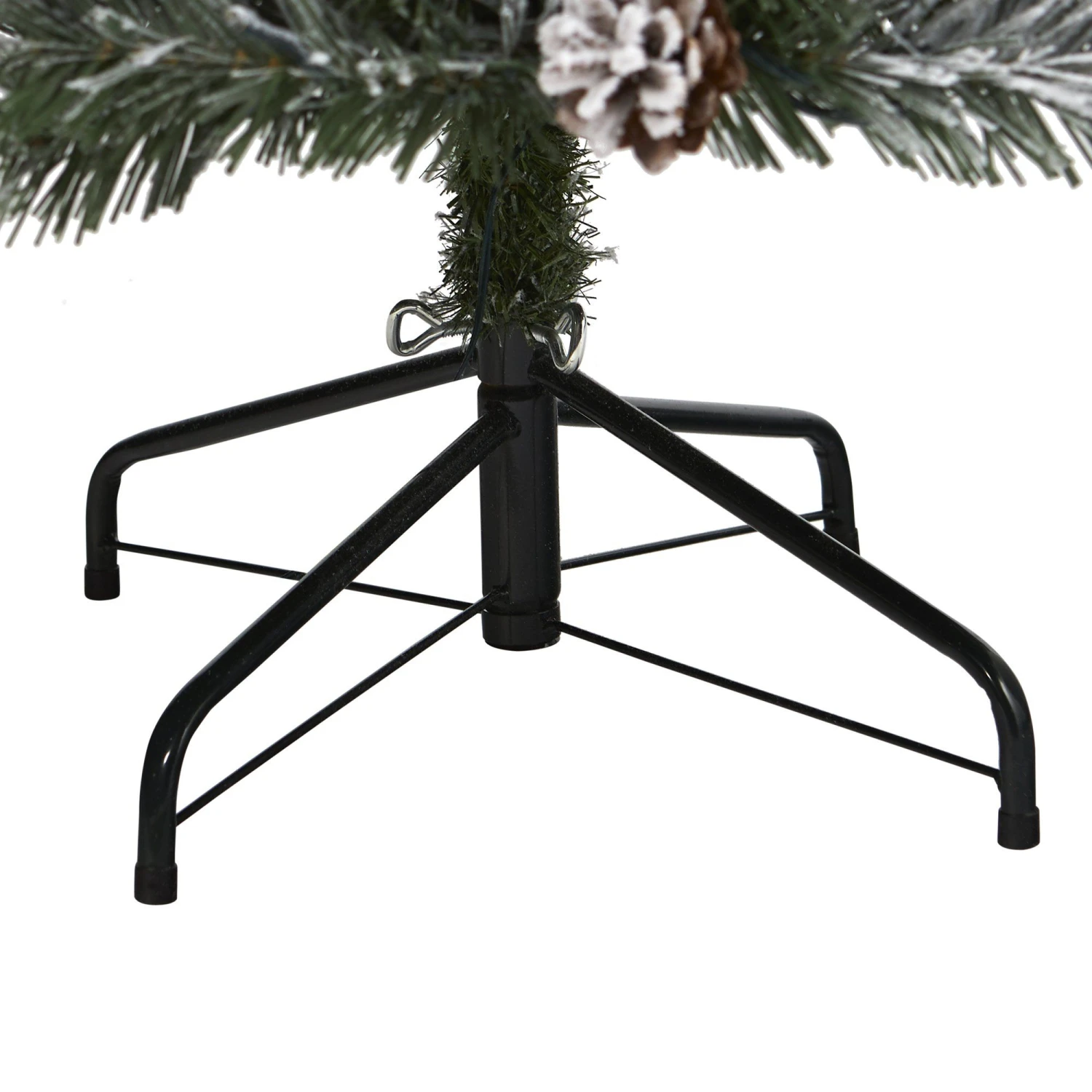 6' Flocked White River Mountain Pine Artificial Christmas Tree With Pinecones And 250 Clear LED Lights 6 6' Flocked White River Mountain Pine Artificial Christmas Tree With Pinecones And 250 Clear LED Lights - Image 4