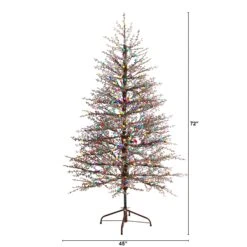 6' Frosted Berry Twig Christmas Tree -Artificial Flowers Sale artificial 6 frosted berry twig tree with 350 multicolored gum ball led lights and 808 bendable branches nearly natural 410468