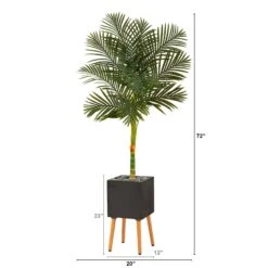 6’ Artificial Golden Cane Palm Tree In Black Planter With Stand 6 6’ Artificial Golden Cane Palm Tree In Black Planter With Stand -Artificial Flowers Sale artificial 6 golden cane artificial palm tree in black planter with stand nearly natural 687274