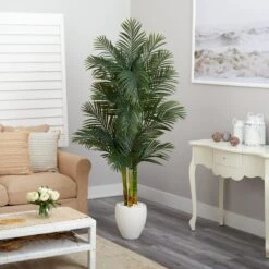 6’ Golden Cane Artificial Palm Tree In White Planter 9 6’ Golden Cane Artificial Palm Tree In White Planter -Artificial Flowers Sale artificial 6 golden cane artificial palm tree in white planter nearly natural 425398