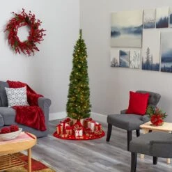 6' Green Pencil Artificial Christmas Tree With 150 Clear (Multifunction) LED Lights And 264 Bendable Branches 17 6' Green Pencil Artificial Christmas Tree With 150 Clear (Multifunction) LED Lights And 264 Bendable Branches -Artificial Flowers Sale artificial 6 green pencil artificial christmas tree with 150 clear multifunction led lights and 264 bendable branches nearly natural 493951