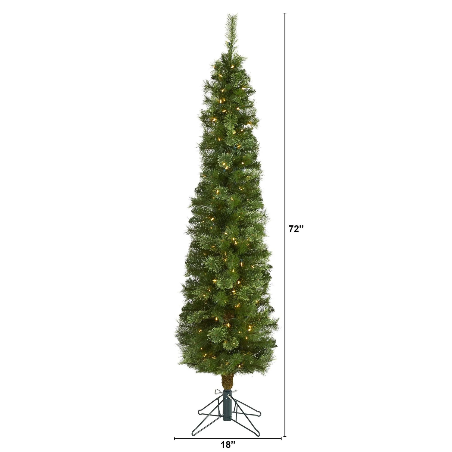 6' Green Pencil Artificial Christmas Tree With 150 Clear (Multifunction) LED Lights And 264 Bendable Branches 4 6' Green Pencil Artificial Christmas Tree With 150 Clear (Multifunction) LED Lights And 264 Bendable Branches - Image 2