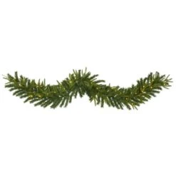 6’ Green Pine Artificial Christmas Garland With 35 Clear LED Lights