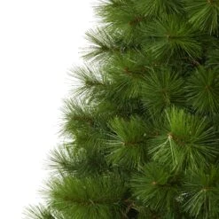 6’ Green Scotch Pine Artificial Christmas Tree With 300 Clear LED Lights -Artificial Flowers Sale artificial 6 green scotch pine artificial christmas tree with 300 clear led lights nearly natural 719816