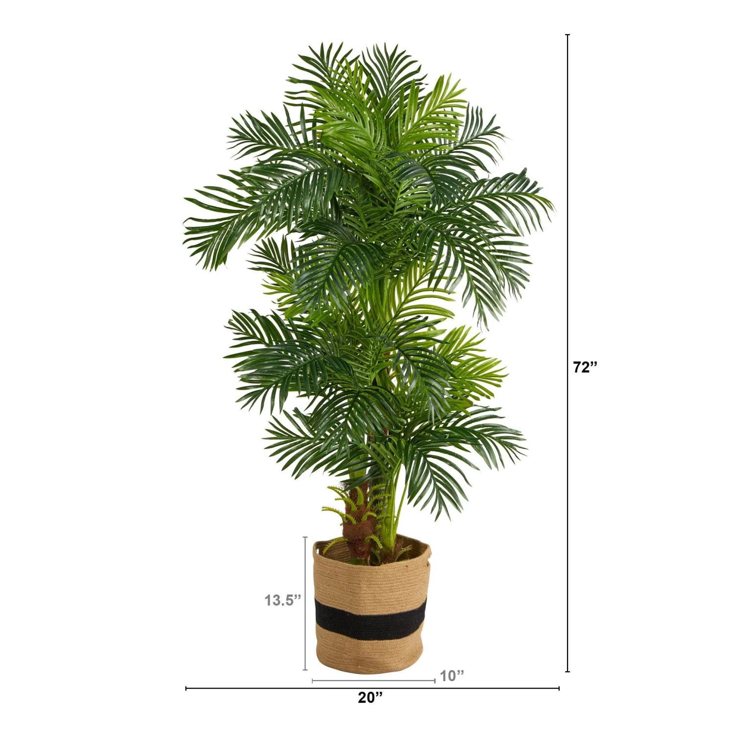 6’ Hawaii Artificial Palm Tree In Handmade Natural Cotton Planter 4 6’ Hawaii Artificial Palm Tree In Handmade Natural Cotton Planter - Image 2