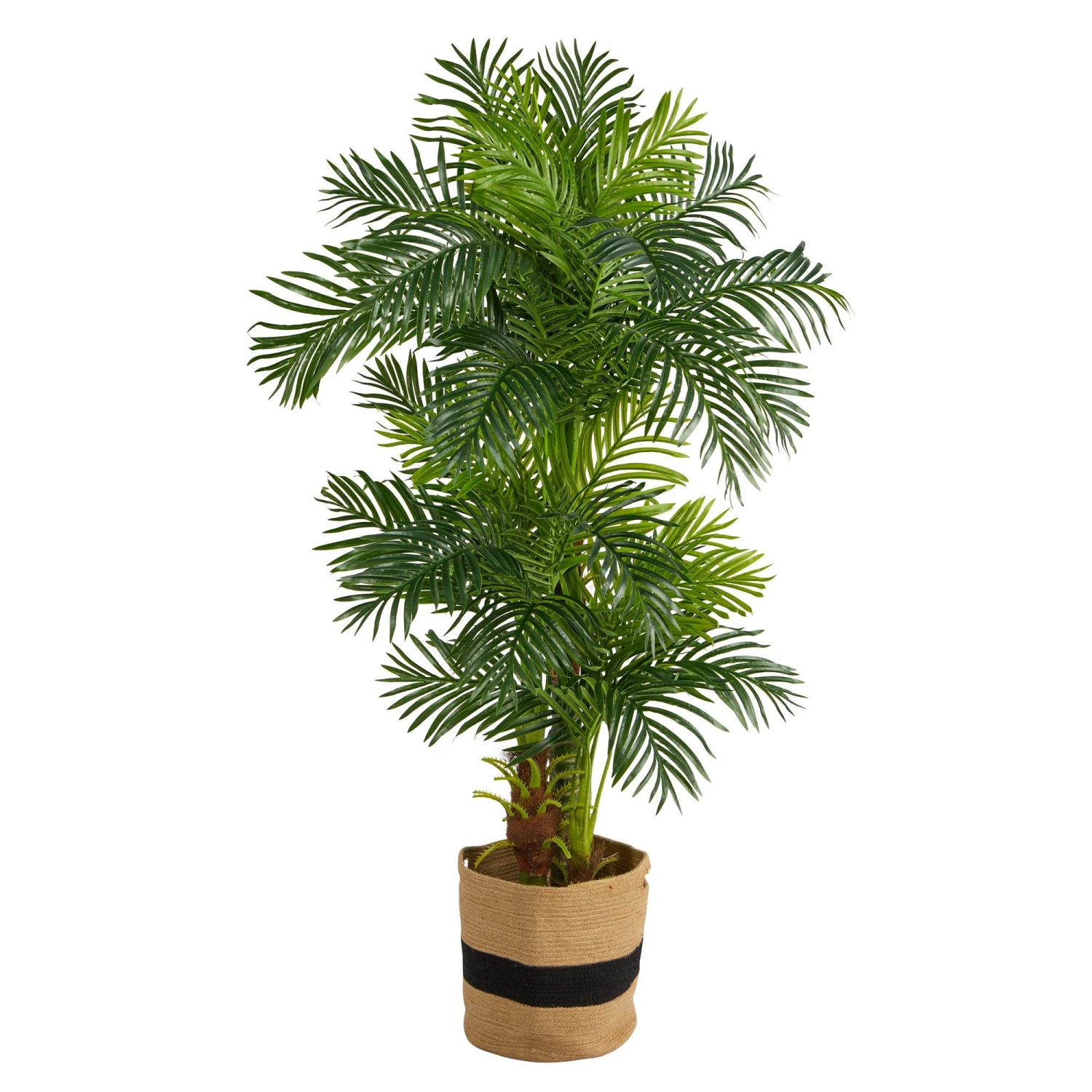 6’ Hawaii Artificial Palm Tree In Handmade Natural Cotton Planter 3 6’ Hawaii Artificial Palm Tree In Handmade Natural Cotton Planter