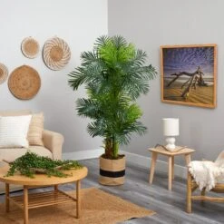 6’ Hawaii Artificial Palm Tree In Handmade Natural Cotton Planter 9 6’ Hawaii Artificial Palm Tree In Handmade Natural Cotton Planter -Artificial Flowers Sale artificial 6 hawaii artificial palm tree in handmade natural cotton planter nearly natural 908095