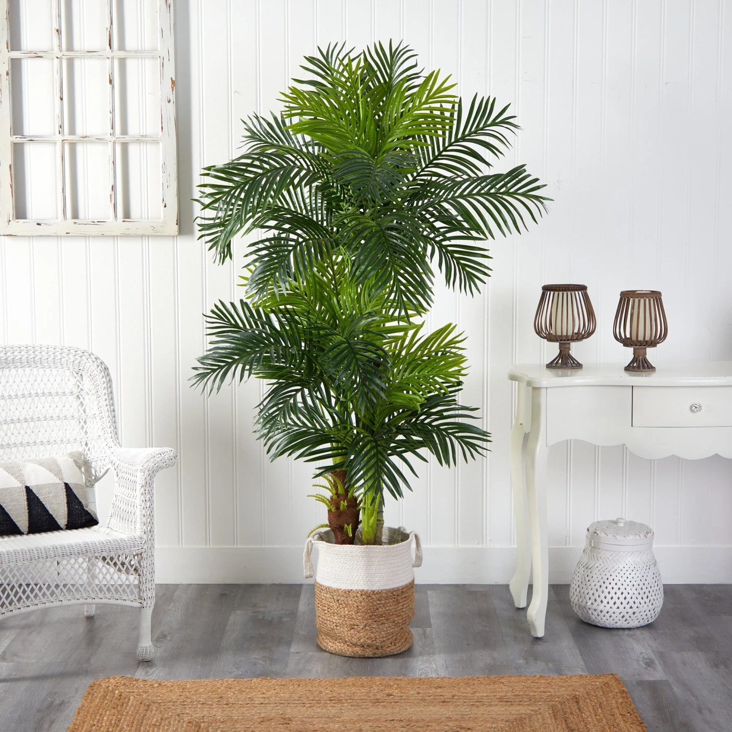 6’ Hawaii Artificial Palm Tree In Handmade Natural Jute And Cotton Planter 5 6’ Hawaii Artificial Palm Tree In Handmade Natural Jute And Cotton Planter - Image 3