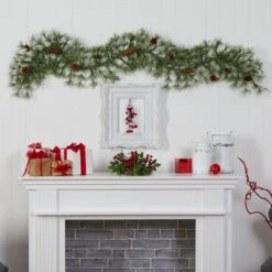 6' North Carolina Pine Artificial Christmas Garland With 30 Warm White LED Lights And Pinecones 13 6' North Carolina Pine Artificial Christmas Garland With 30 Warm White LED Lights And Pinecones -Artificial Flowers Sale artificial 6 north carolina pine artificial christmas garland with 30 warm white led lights and pinecones nearly natural 370096