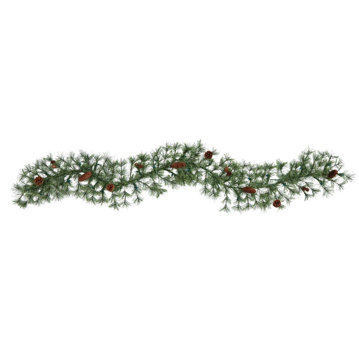 6' North Carolina Pine Artificial Christmas Garland With 30 Warm White LED Lights And Pinecones 5 6' North Carolina Pine Artificial Christmas Garland With 30 Warm White LED Lights And Pinecones - Image 3
