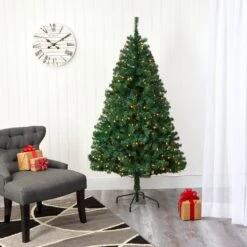 6' Northern Tip Pine Artificial Christmas Tree With 250 Clear LED Lights -Artificial Flowers Sale artificial 6 northern tip pine artificial christmas tree with 250 clear led lights nearly natural 197772