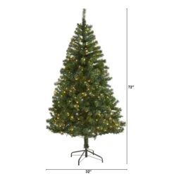 6' Northern Tip Pine Artificial Christmas Tree With 250 Clear LED Lights -Artificial Flowers Sale artificial 6 northern tip pine artificial christmas tree with 250 clear led lights nearly natural 294030