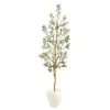 6’ Olive Artificial Tree In White Planter -Artificial Flowers Sale artificial 6 olive artificial tree in white planter nearly natural 772508
