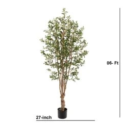 6’ Olive Artificial Tree With 1656 Leaves -Artificial Flowers Sale artificial 6 olive artificial tree with 1656 leaves nearly natural 384073