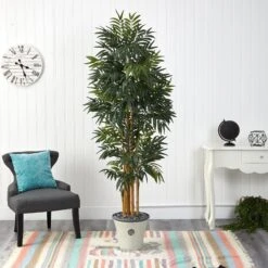 6’ Phoenix Artificial Palm Tree In Decorative Planter -Artificial Flowers Sale artificial 6 phoenix artificial palm tree in decorative planter nearly natural 805175