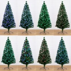 6' Pre-Lit Fiber Optic Artificial Christmas Tree With 220 Colorful LED And Remote Control Show -Artificial Flowers Sale artificial 6 pre lit fiber optic artificial christmas tree with 220 colorful led and remote control show nearly natural 262063