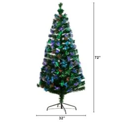 6' Pre-Lit Fiber Optic Artificial Christmas Tree With 220 Colorful LED And Remote Control Show -Artificial Flowers Sale artificial 6 pre lit fiber optic artificial christmas tree with 220 colorful led and remote control show nearly natural 578175