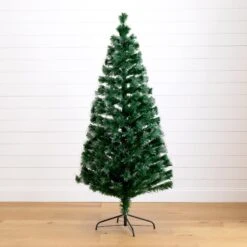 6' Pre-Lit Fiber Optic Artificial Christmas Tree With 220 Colorful LED And Remote Control Show -Artificial Flowers Sale artificial 6 pre lit fiber optic artificial christmas tree with 220 colorful led and remote control show nearly natural 619471