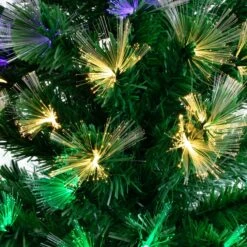 6' Pre-Lit Fiber Optic Artificial Christmas Tree With 220 Colorful LED Lights -Artificial Flowers Sale artificial 6 pre lit fiber optic artificial christmas tree with 220 colorful led lights nearly natural 889341