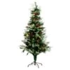 6' Pre-Lit Fiber Optic Artificial Pinecone & Berries Christmas Tree With64 Warm White LED Lights -Artificial Flowers Sale artificial 6 pre lit fiber optic artificial pinecone berries christmas tree with 64 warm white led lights nearly natural 315877