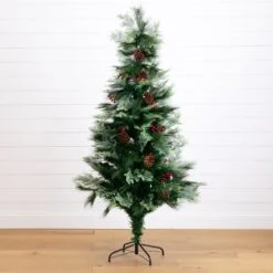 6' Pre-Lit Fiber Optic Artificial Pinecone & Berries Christmas Tree With64 Warm White LED Lights 16 6' Pre-Lit Fiber Optic Artificial Pinecone & Berries Christmas Tree With64 Warm White LED Lights -Artificial Flowers Sale artificial 6 pre lit fiber optic artificial pinecone berries christmas tree with 64 warm white led lights nearly natural 640721