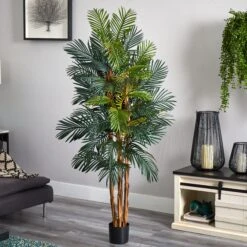 6' Robellini Palm Silk Tree -Artificial Flowers Sale artificial 6 robellini palm silk tree nearly natural 687503