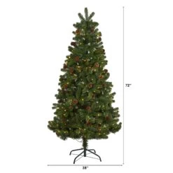 6' Rocky Mountain Spruce Artificial Christmas Tree With Pinecones And 250 Clear LED Lights -Artificial Flowers Sale artificial 6 rocky mountain spruce artificial christmas tree with pinecones and 250 clear led lights nearly natural 773420