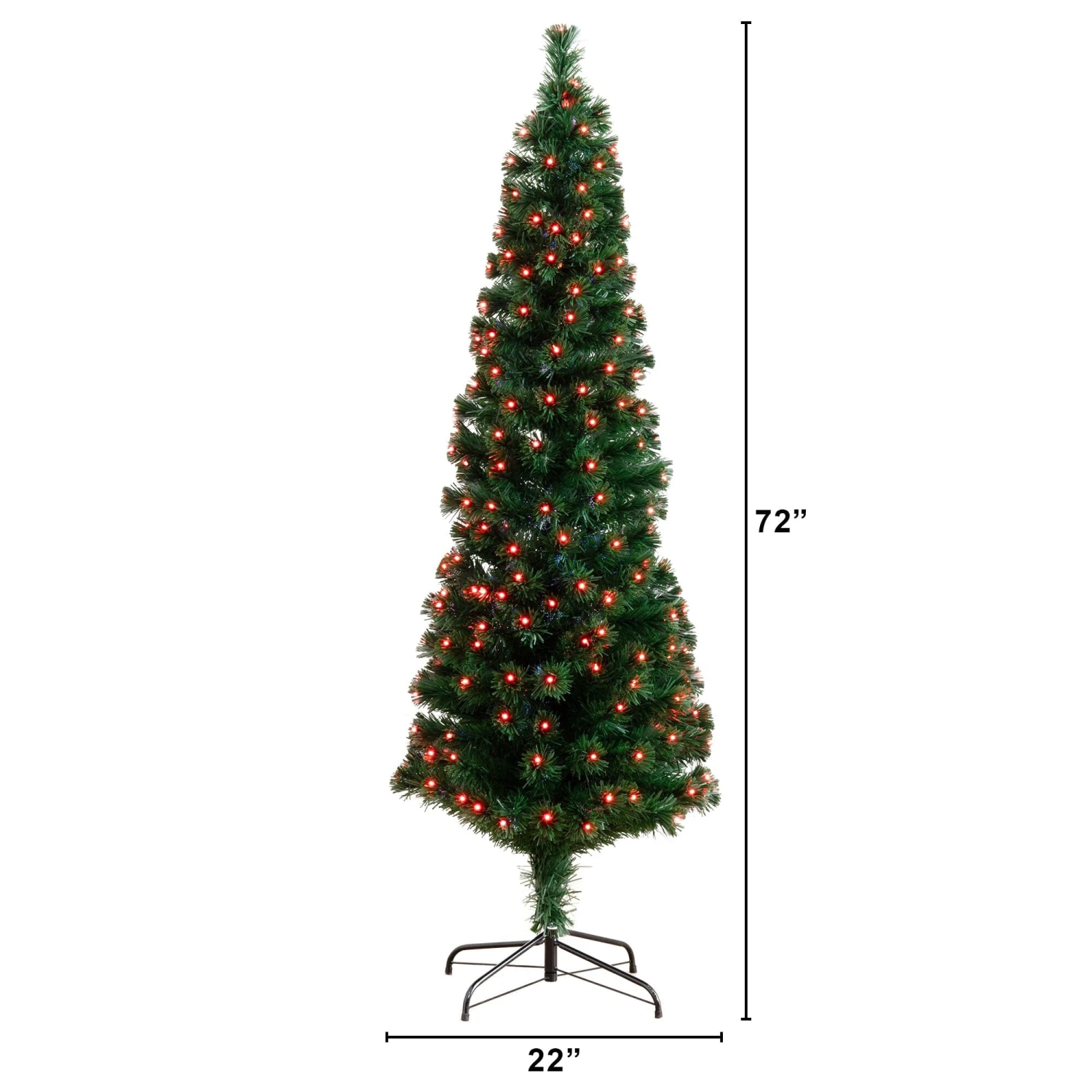6' Slim Pre-Lit Fiber Optic Artificial Christmas Tree With 282 Colorful LED Lights 5 6' Slim Pre-Lit Fiber Optic Artificial Christmas Tree With 282 Colorful LED Lights - Image 3
