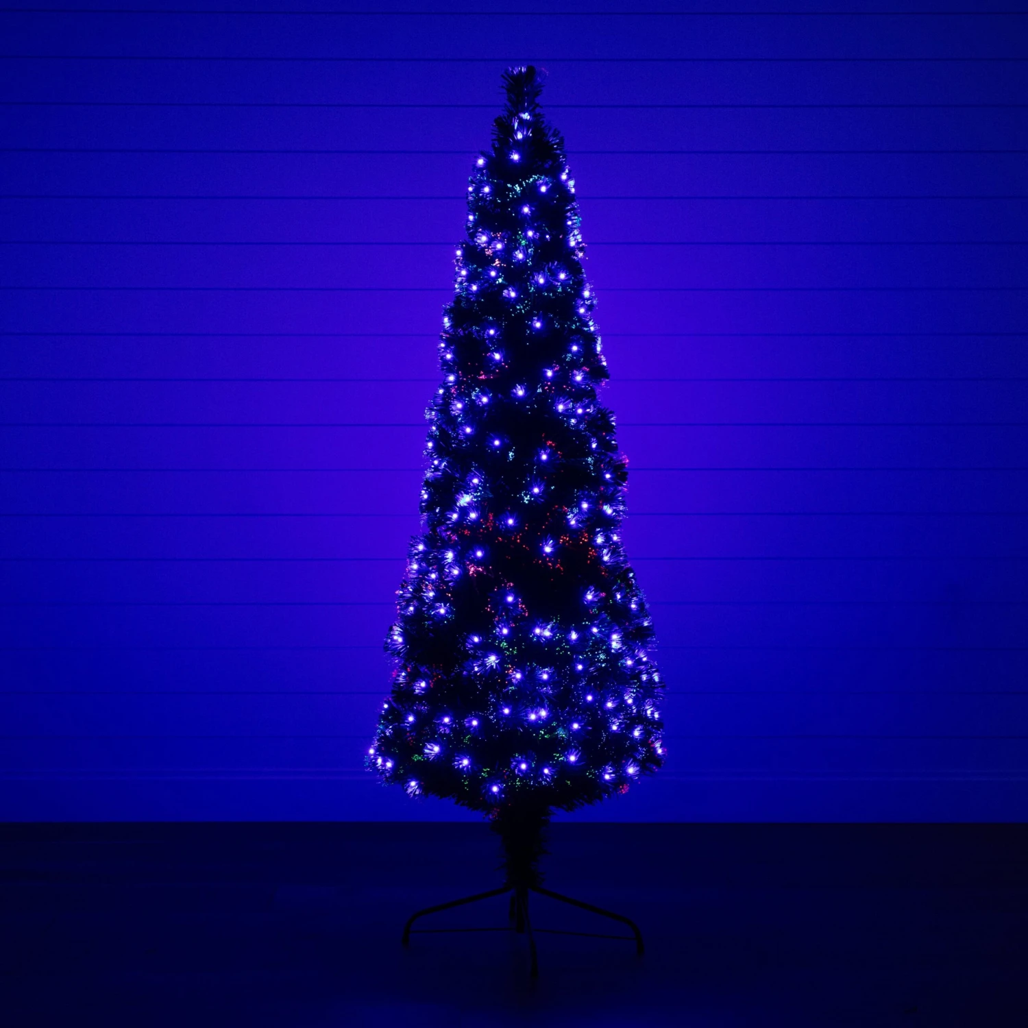 6' Slim Pre-Lit Fiber Optic Artificial Christmas Tree With 282 Colorful LED Lights 6 6' Slim Pre-Lit Fiber Optic Artificial Christmas Tree With 282 Colorful LED Lights - Image 4