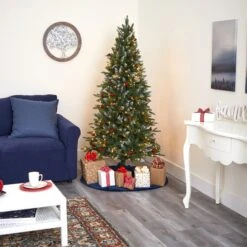 6' Snow Tipped Portland Spruce Artificial Christmas Tree With Frosted Berries And Pinecones With 300 Clear LED Lights -Artificial Flowers Sale artificial 6 snow tipped portland spruce artificial christmas tree with frosted berries and pinecones with 300 clear led lights nearly natural 251008