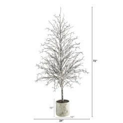 6’ Snowed Twig Artificial Christmas Tree In Decorative Planter -Artificial Flowers Sale artificial 6 snowed twig artificial tree in decorative planter nearly natural 706080