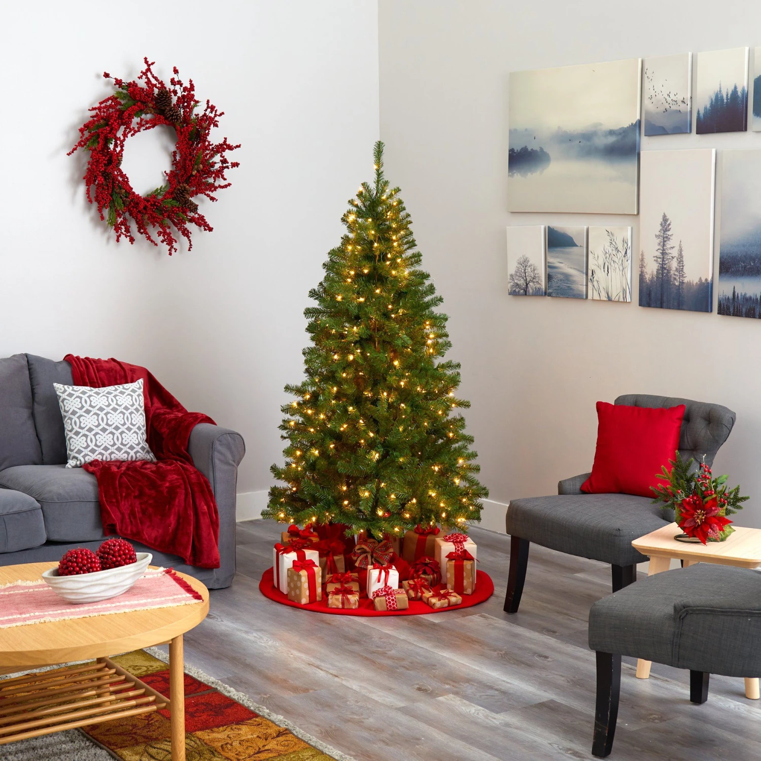 6' Springfield Artificial Christmas Tree With 300 Warm Clear Lights And 596 Tips 9 6' Springfield Artificial Christmas Tree With 300 Warm Clear Lights And 596 Tips - Image 7