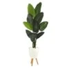 6’ Traveler's Palm Artificial Tree In White Planter With Stand -Artificial Flowers Sale artificial 6 travelers palm artificial tree in white planter with stand nearly natural 421334